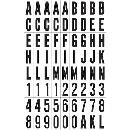 Hy-Ko 1In Black/White Numbers/Letters, 10PK A02107